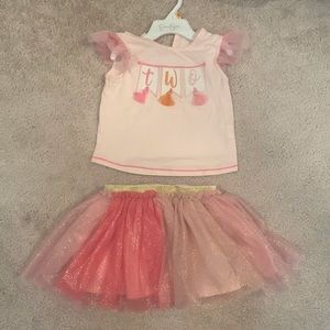 Mudpie 2nd birthday outfit! Worn Once! Like new! Size: 24M/2T